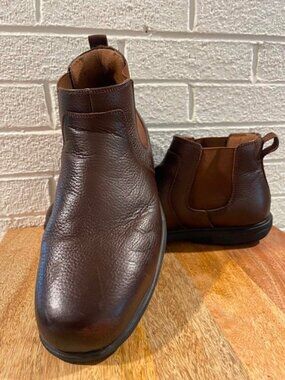 Florsheim Loedin Twin Gore Steel Toe Brown Leather Work Chelsea Boots Men’s 12